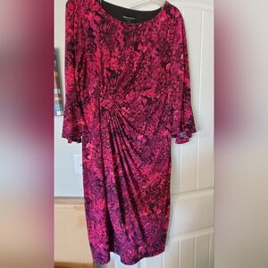 Faux wrap, side cinch dress